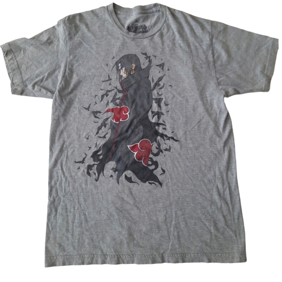 Ripple Junction Naruto Shippuden T Shirt Itachi Uchiha Crow Swarm Grey XL - Picture 1 of 9